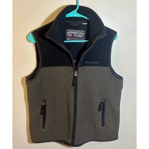 Abercrombie & Fitch Men’s Gray & Black Sherpa‑Style Fleece Vest •Size M
